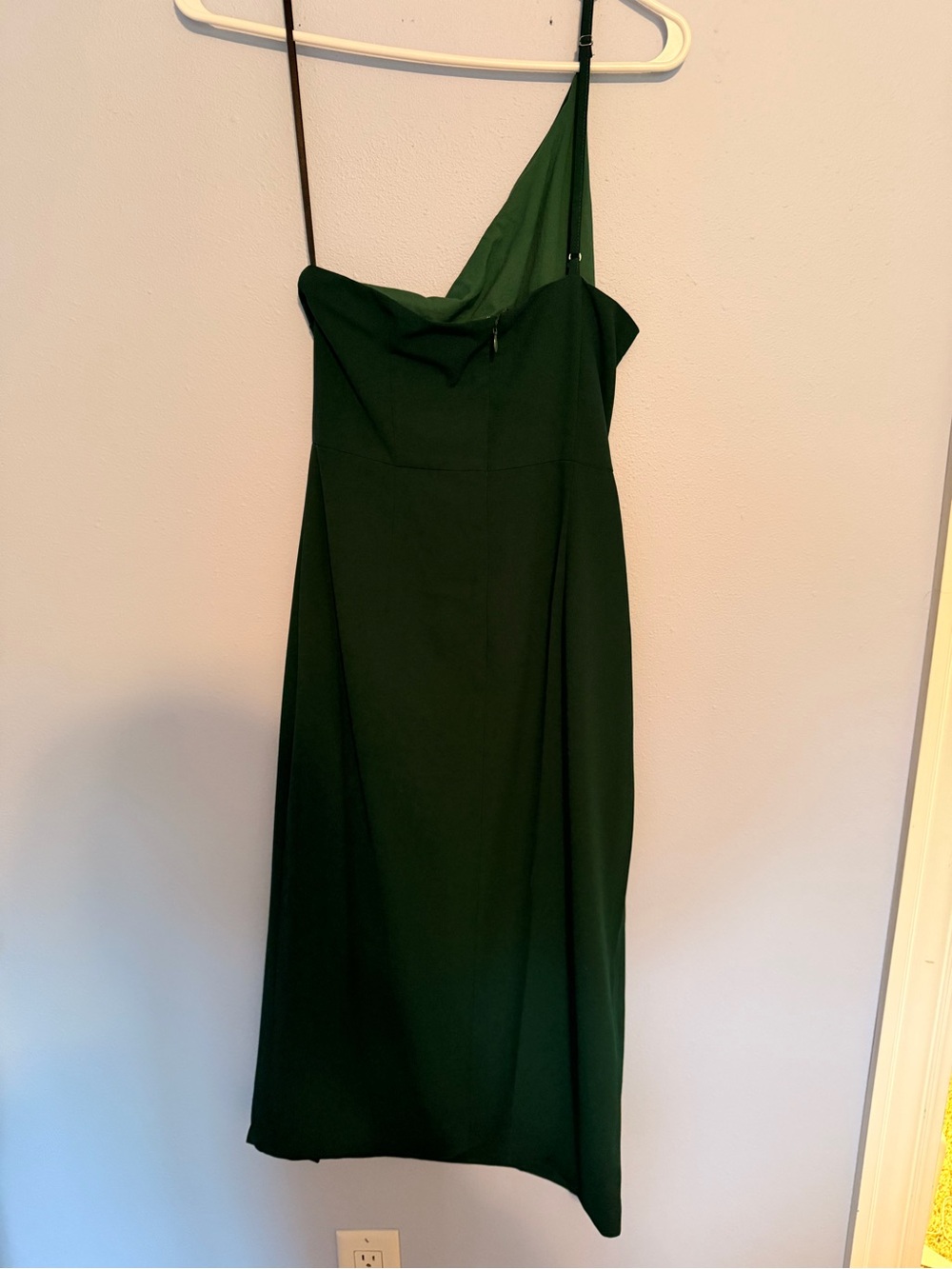Petal & Pup One-Shoulder Dark Green Midi Dress